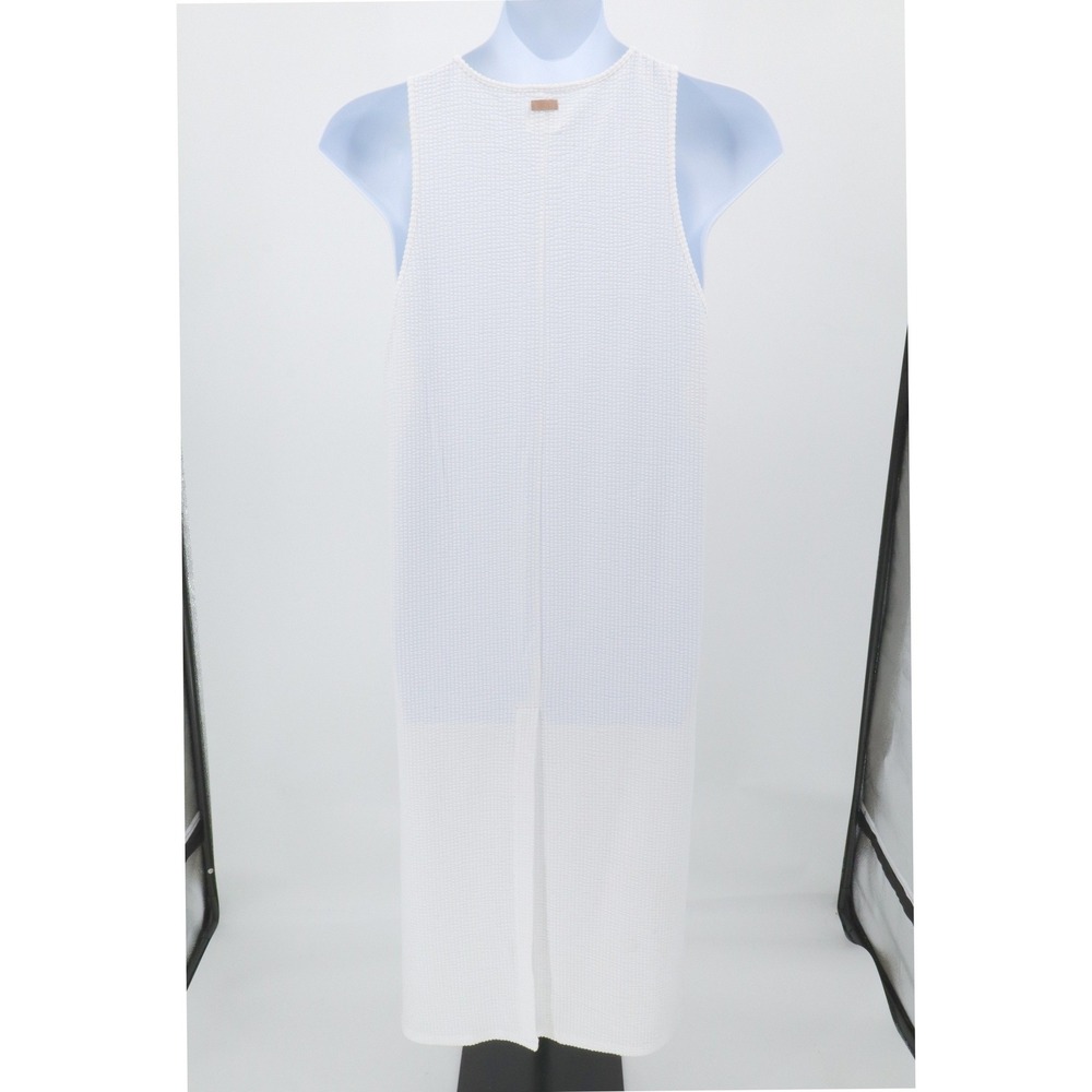 NWT Lunya Organic Cotton Seersucker Midi Dress White Minimalist Tank Size M - Picture 7 of 10